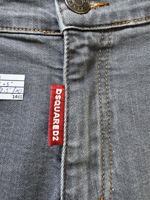 DSQUARED2® Waist: 40" | Stone Grey | Biker Distressed Denim Pants | Cotton - Elastane | 1481 - Genuine Maal