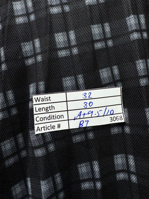 Hollister® Waist: 32" | Tartan Plaid Monochrome | Midi Skirt | B7 - 3068 - Genuine Maal
