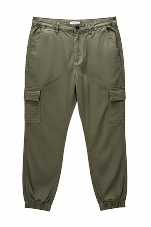Primark® Waist: 30" | Solid Olive Green | Cargo Trousers | B7 - 3163 - Genuine Maal