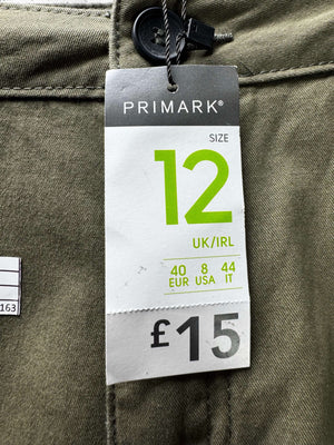 Primark® Waist: 30" | Solid Olive Green | Cargo Trousers | B7 - 3163 - Genuine Maal