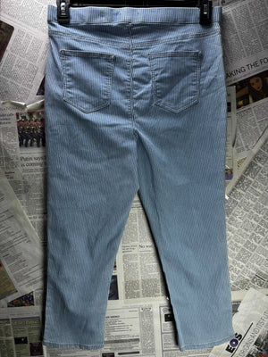 Papaya® Waist: 32" | Hickory Stripe Light Denim Blue and Crisp White | Jegging Pants | Cotton | B7 - 3157 - Genuine Maal