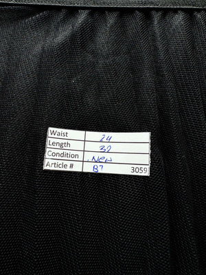 New Look® Waist: 24" | Pleated Tulle Black | Midi Skirt | B7 - 3059 - Genuine Maal