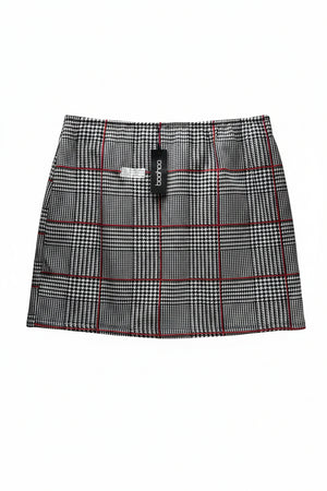 Boohoo® Waist: 26" to 28" | Houndstooth Plaid | Mini Skirt | B7 - 3171 - Genuine Maal