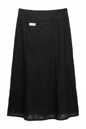 Wallis® Waist: 28" | Broderie Anglaise Black | Midi Skirt | B7 - 3042 - Genuine Maal