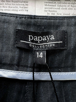Papaya® Waist: 32" | Pinstripe Charcoal Black | Dress Pants | B7 - 3164 - Genuine Maal