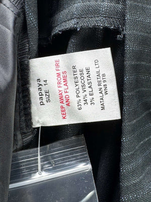 Papaya® Waist: 32" | Pinstripe Charcoal Black | Dress Pants | B7 - 3164 - Genuine Maal