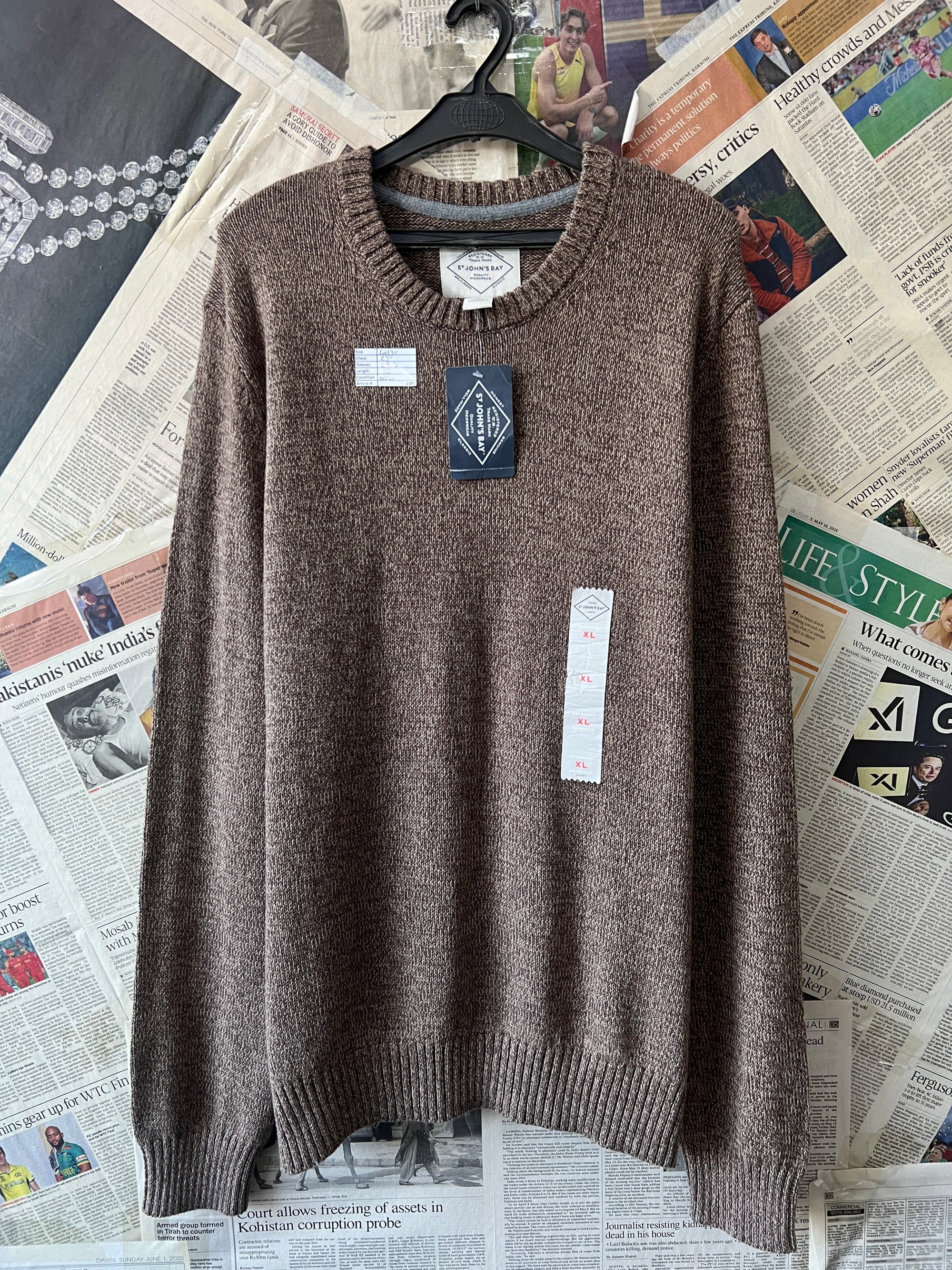 St. John’s Bay® Large | Chest: 23" | Rust | Sweater | 2302 - Genuine Maal