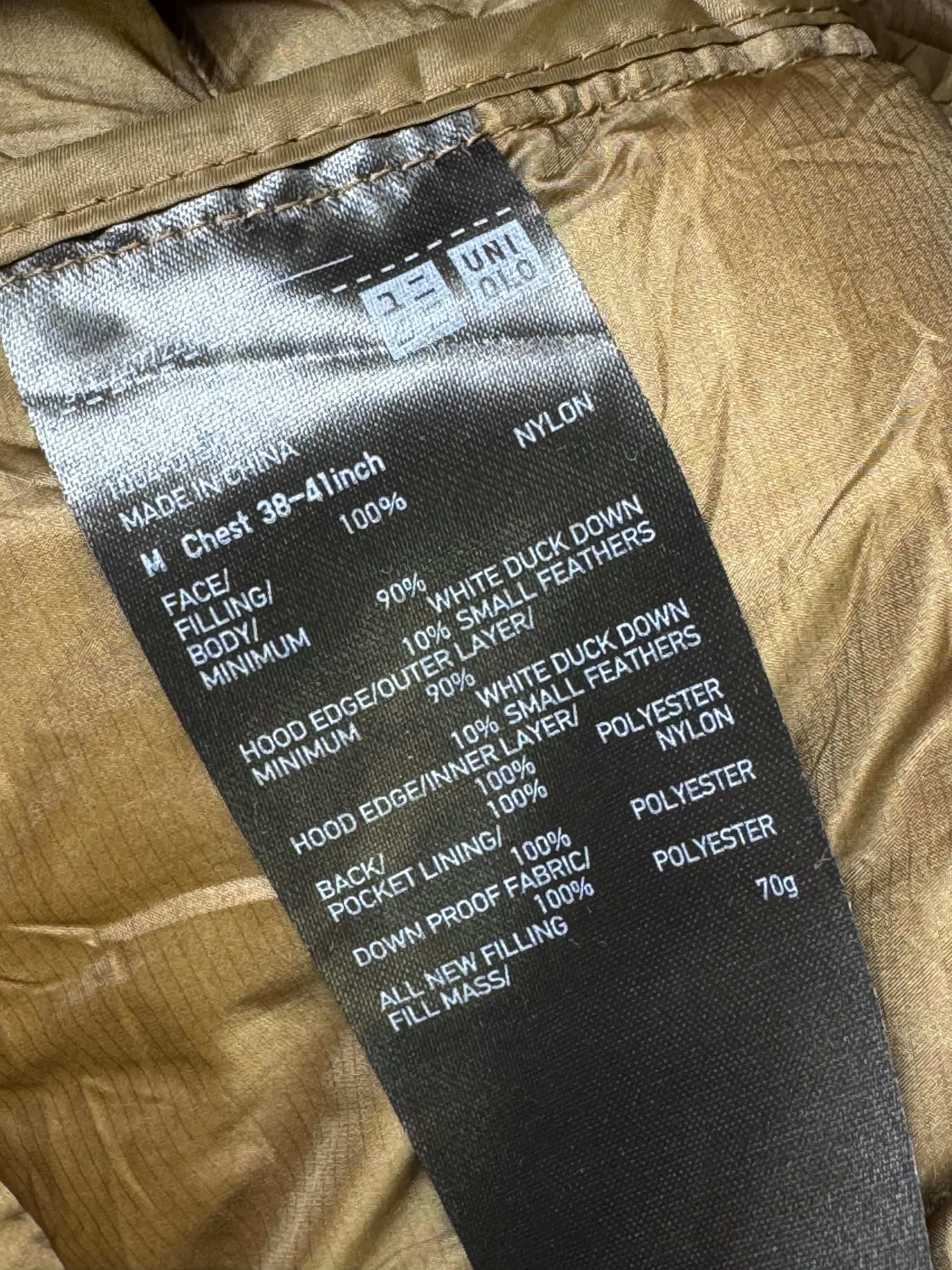 Uniqlo® Medium | Chest: 22.5" | Cider Wood | Puffer Jacket with Hoodie | Filling: Duck Down/Feather | 3422 - Genuine Maal