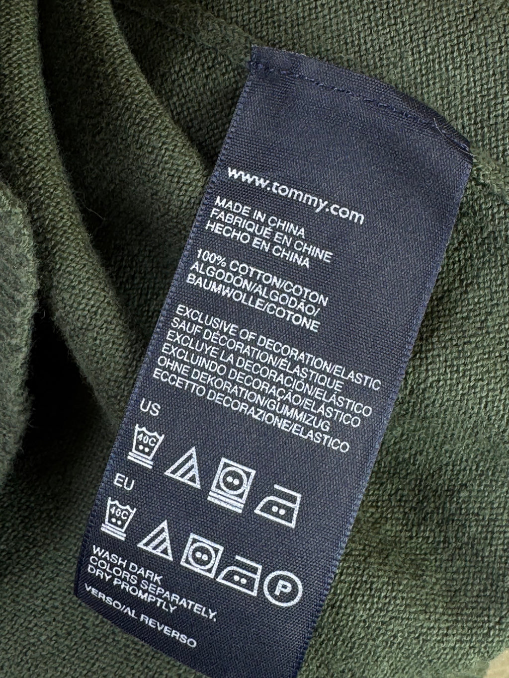 T*mmy Hilfiger® Medium | Chest: 22" | Dark Olive | Knit Sweater | Cotton | 3427 - Genuine Maal