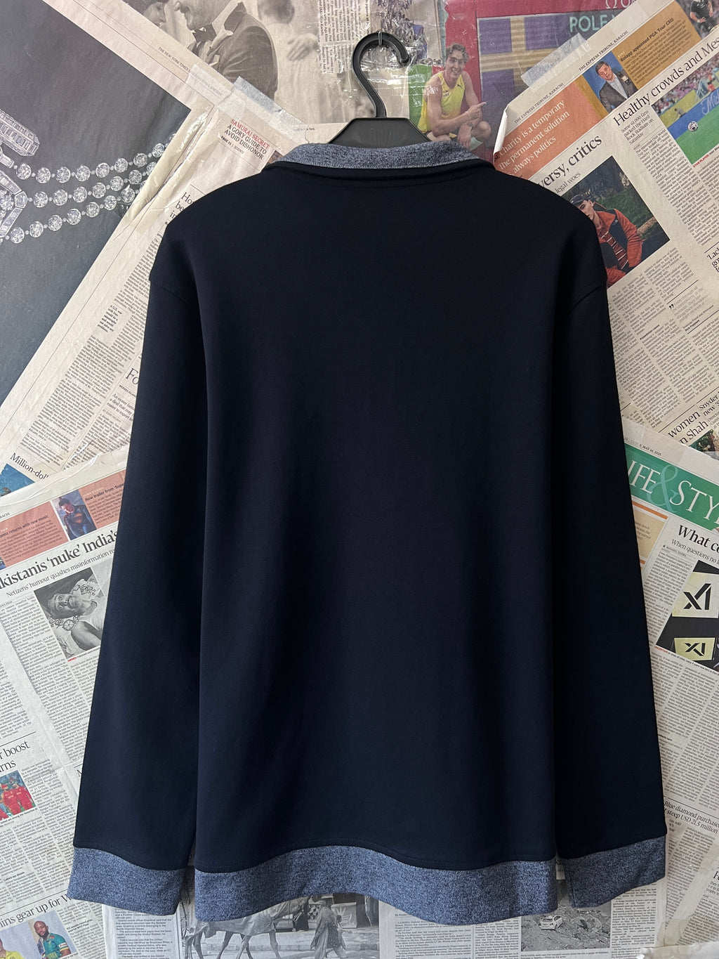 Alfani® Medium | Chest: 22.5" | Black | Quarter Zip Sweater | 2298 - Genuine Maal