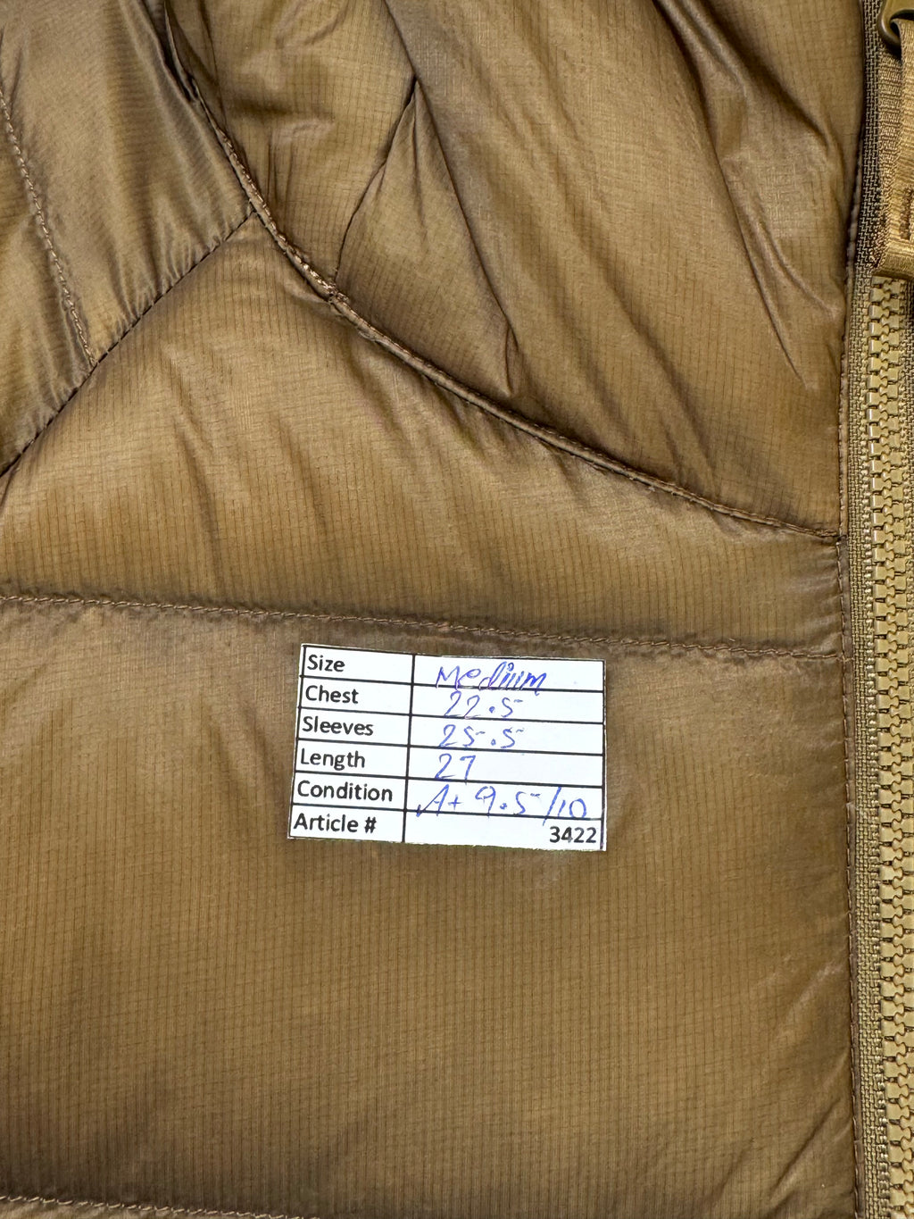 Uniqlo® Medium | Chest: 22.5" | Cider Wood | Puffer Jacket with Hoodie | Filling: Duck Down/Feather | 3422 - Genuine Maal