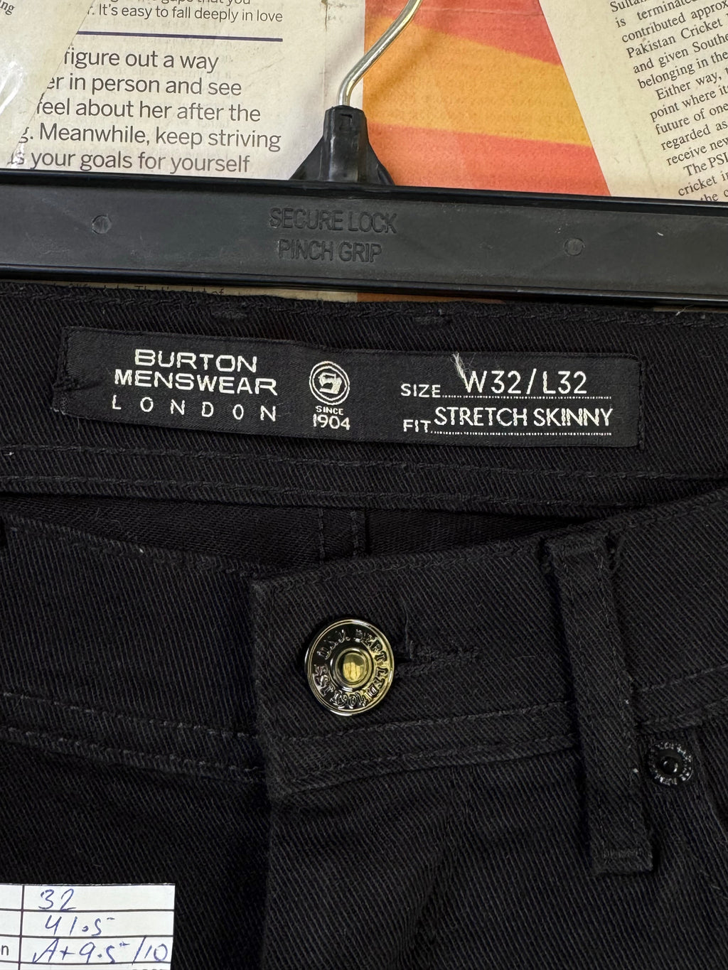 Burton® Waist: 32" | Black | Denim Pant | Fit: Stretch Skinny | 2887 - Genuine Maal