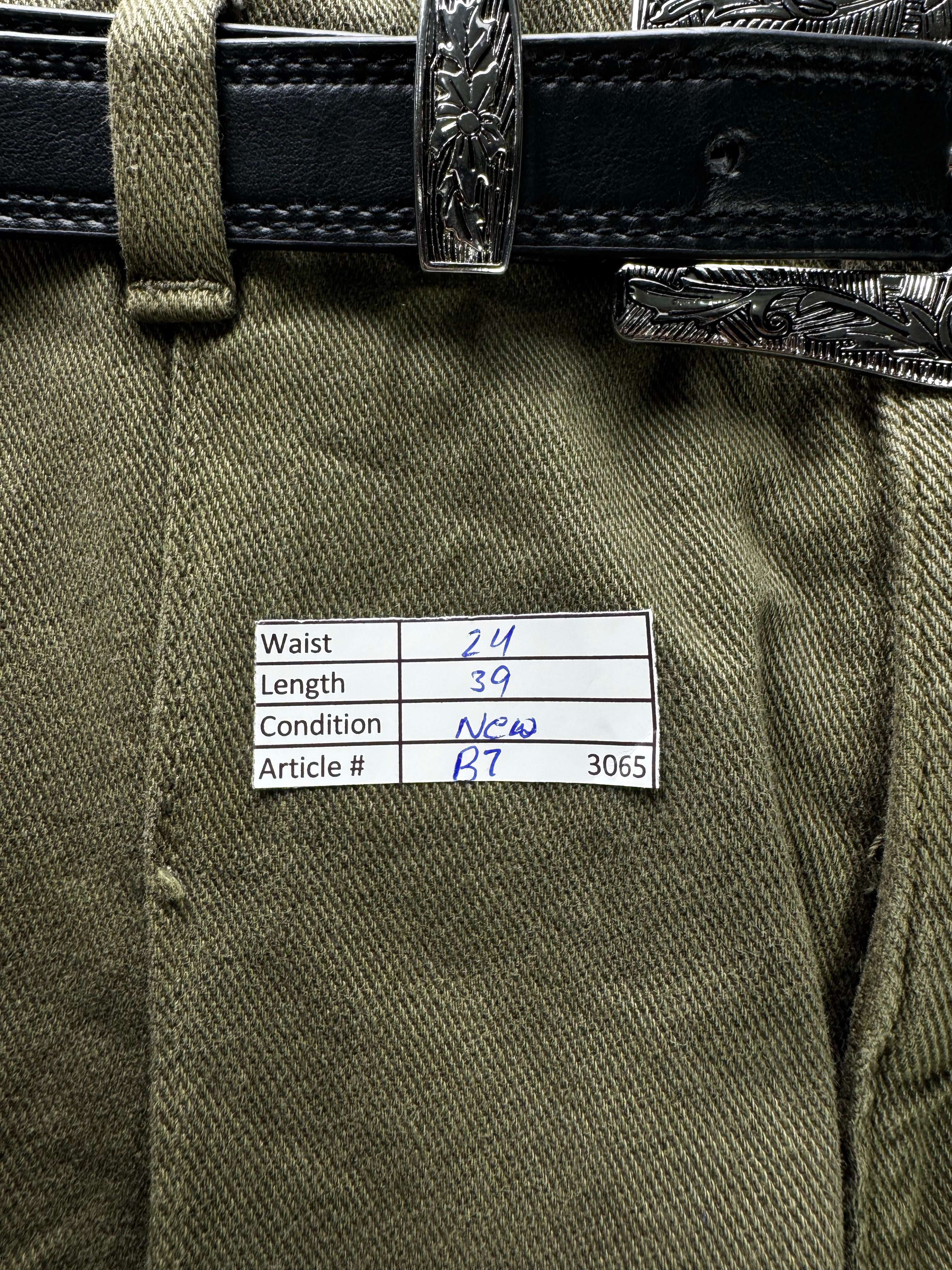 New Look® Waist: 24" | Olive Green | Denim Pants | Cotton | B7 - 3036 - Genuine Maal