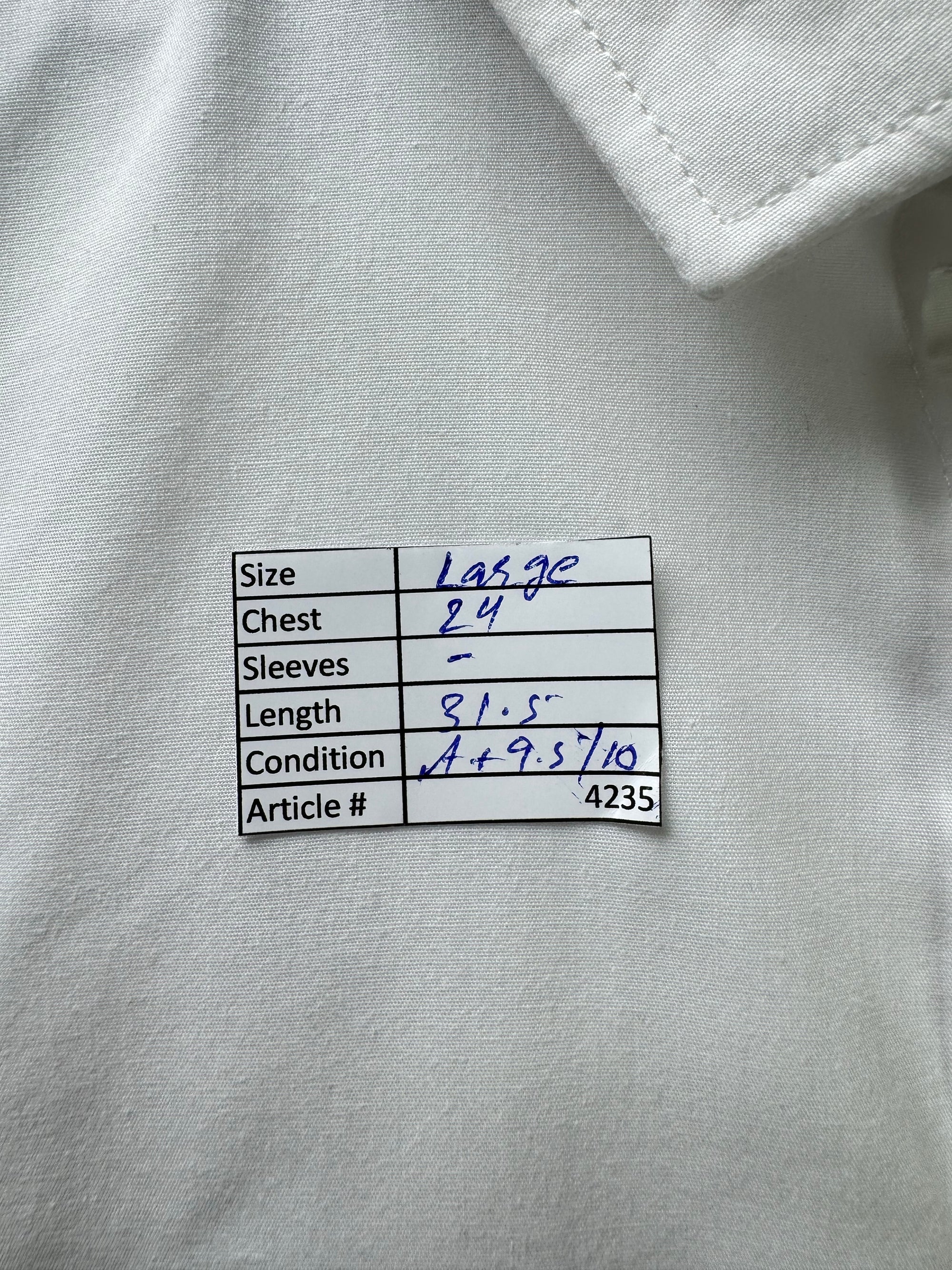 George® Large | Chest: 24" | White | Shirt | Poly - Cotton | 4235 - Genuine Maal