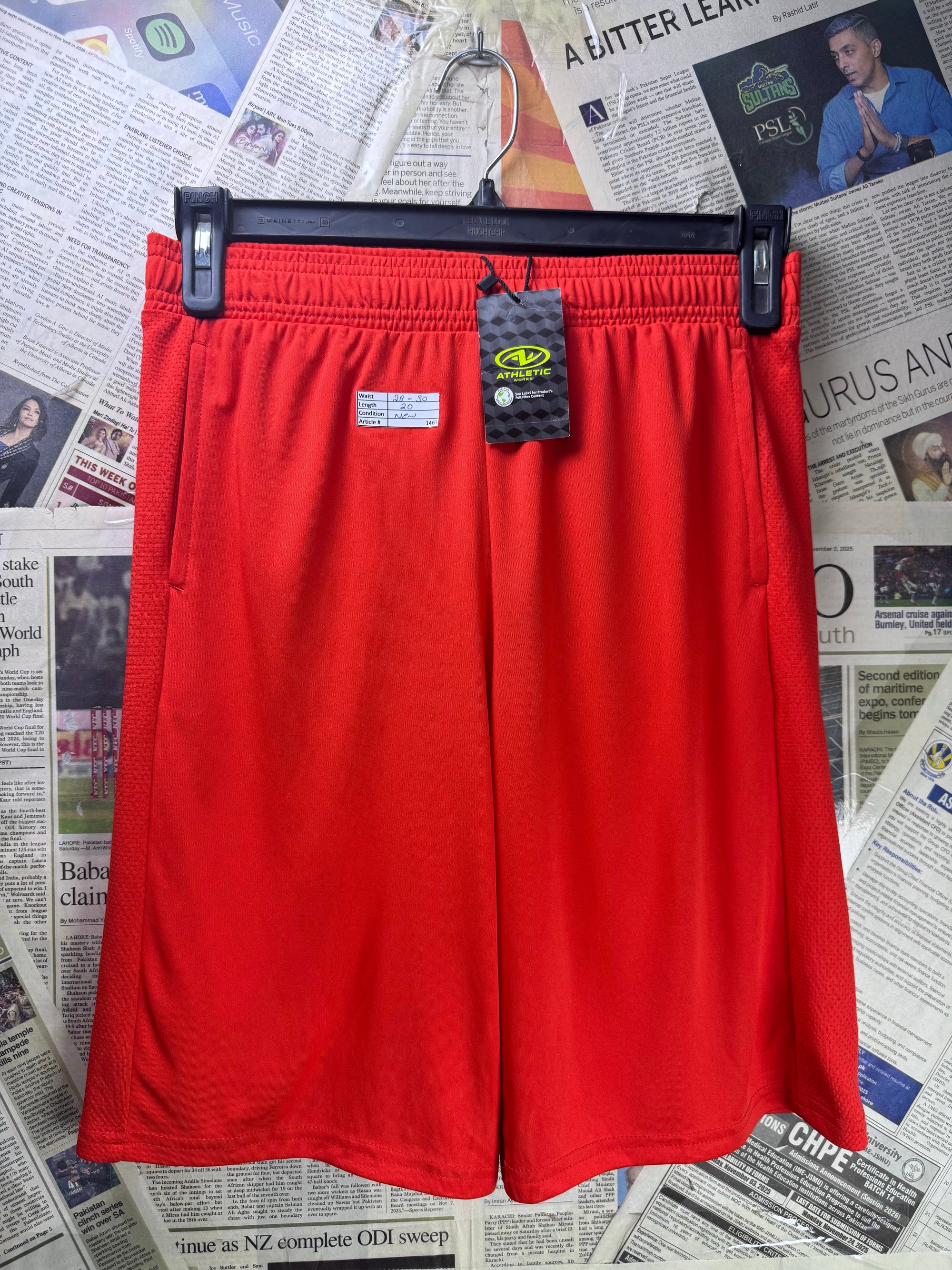 Athletic® Waist: 28" to 30" | Burnt Orange | Sports Shorts | Poly | 1463 - Genuine Maal