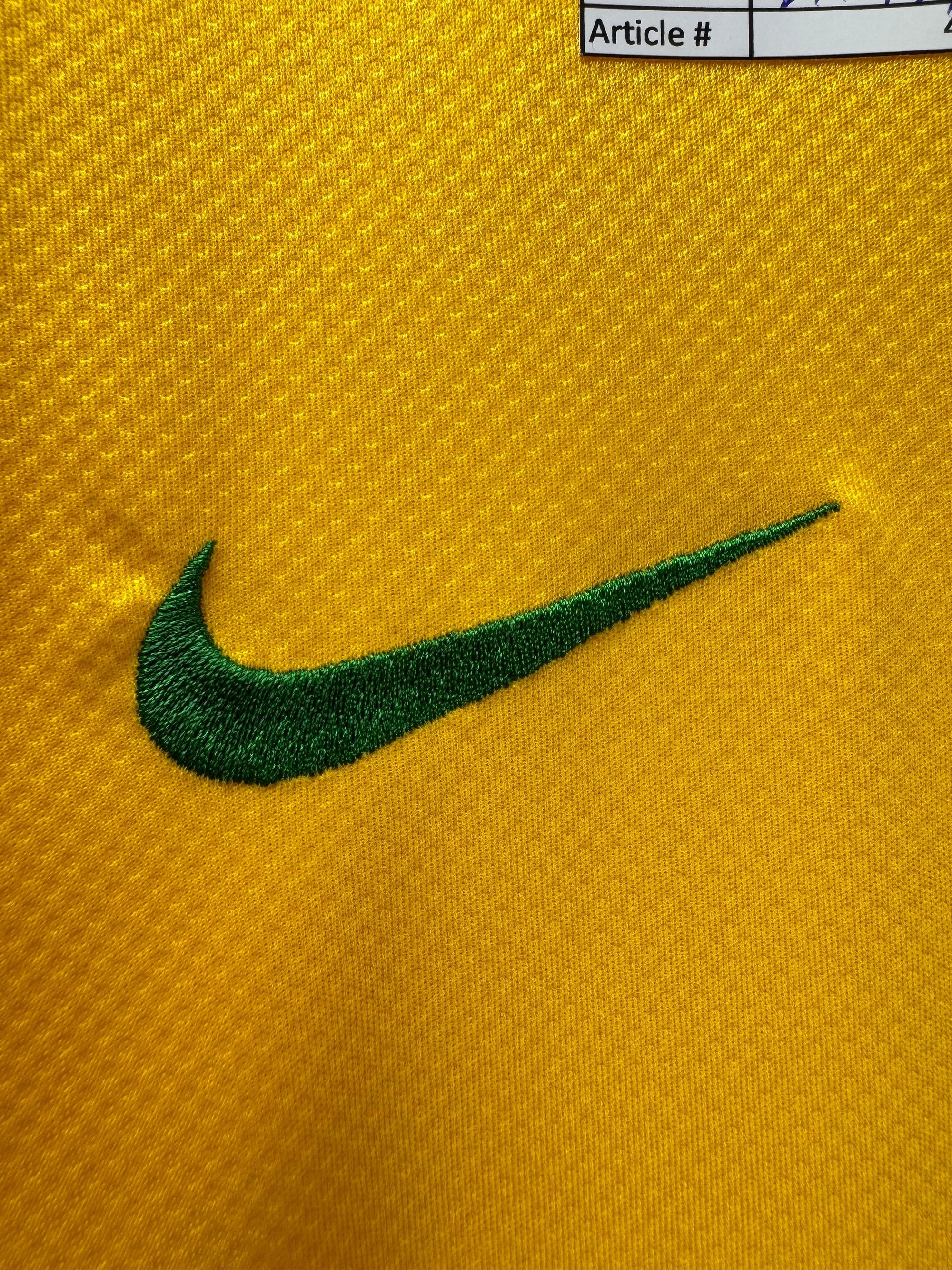 N*ke® Medium | Chest: 21.5" | Yellow | Dri - Fit Brasil FC Sports T-Shirt | Poly | 4237 - Genuine Maal