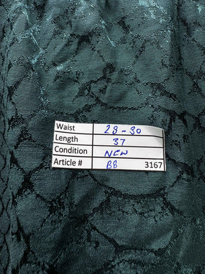 Next® Waist: 28" to 30" | Snakeskin Teal Green | Palazzo Pants | Polyester | B8 - 3167 - Genuine Maal