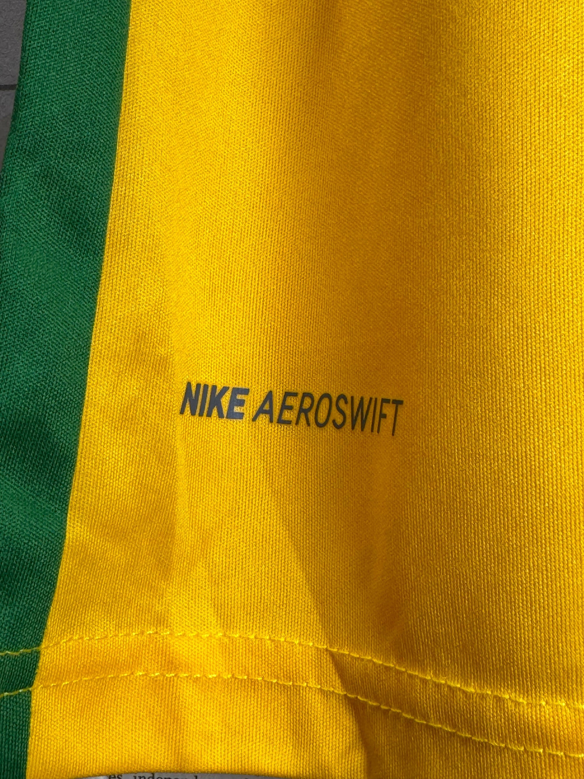 N*ke® Medium | Chest: 21.5" | Yellow | Dri - Fit Brasil FC Sports T-Shirt | Poly | 4237 - Genuine Maal