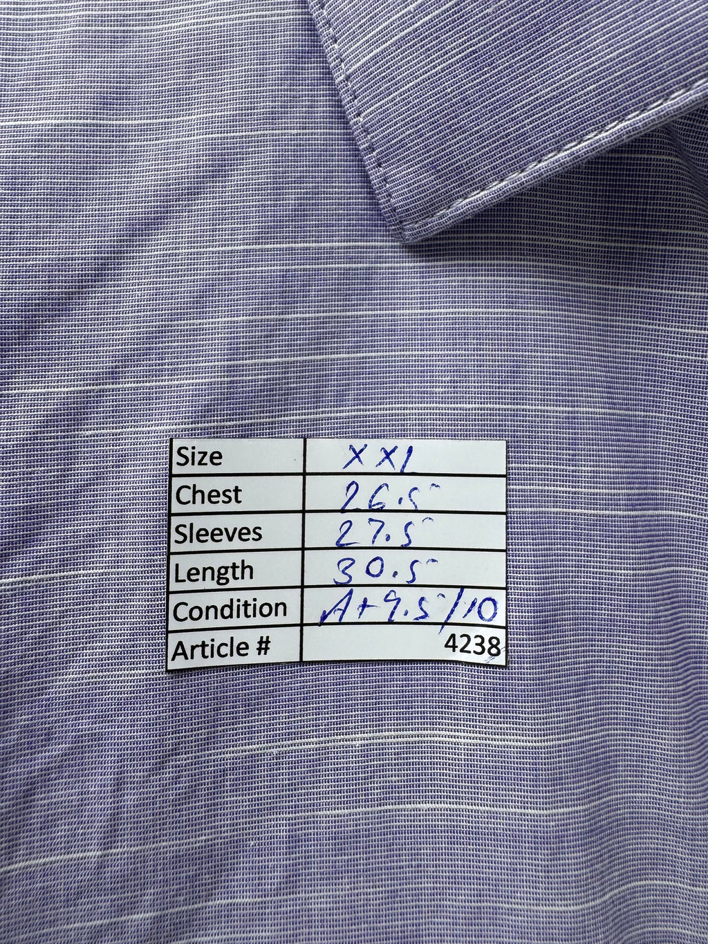 APT.9® XXL | Chest: 26.5" | Light Violet Textured | Shirt | Cotton - Spandex | 4238 - Genuine Maal