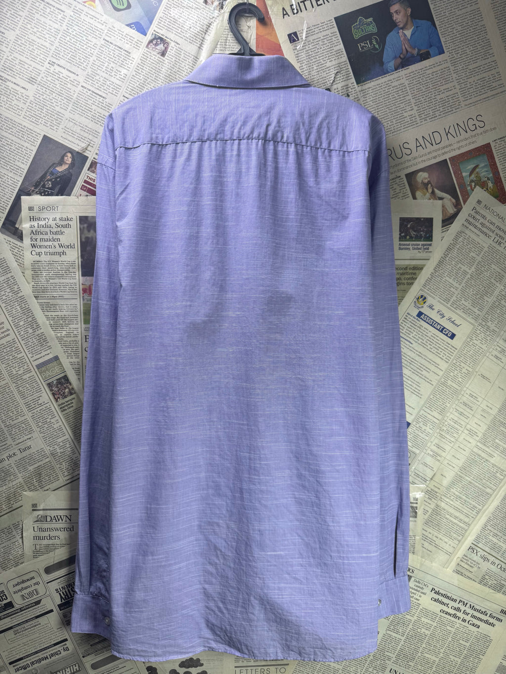 APT.9® XXL | Chest: 26.5" | Light Violet Textured | Shirt | Cotton - Spandex | 4238 - Genuine Maal