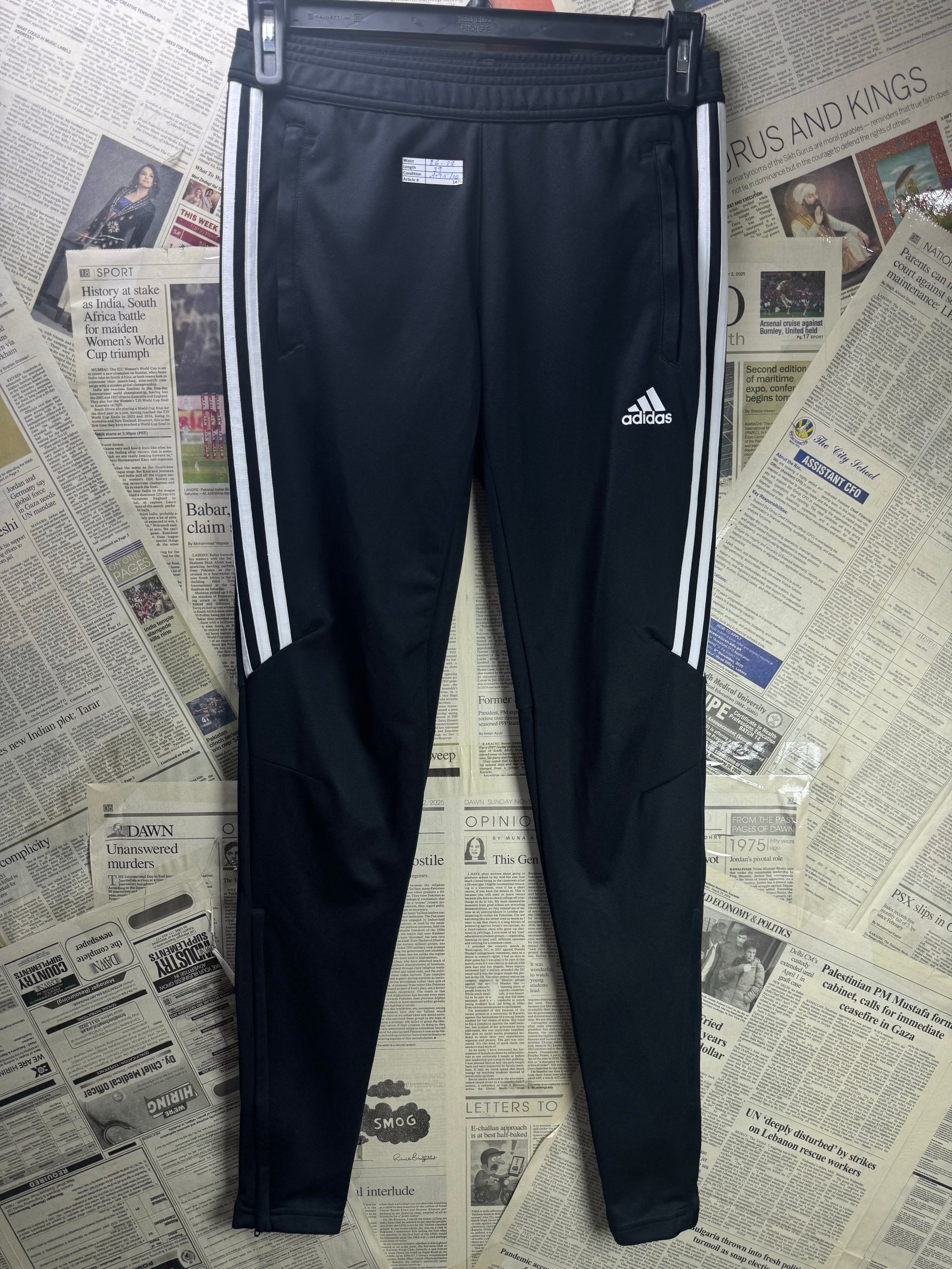 Adid*s® Waist: 26" to 28" | Black | Gym Trousers | Poly - Elastane | 1479 - Genuine Maal