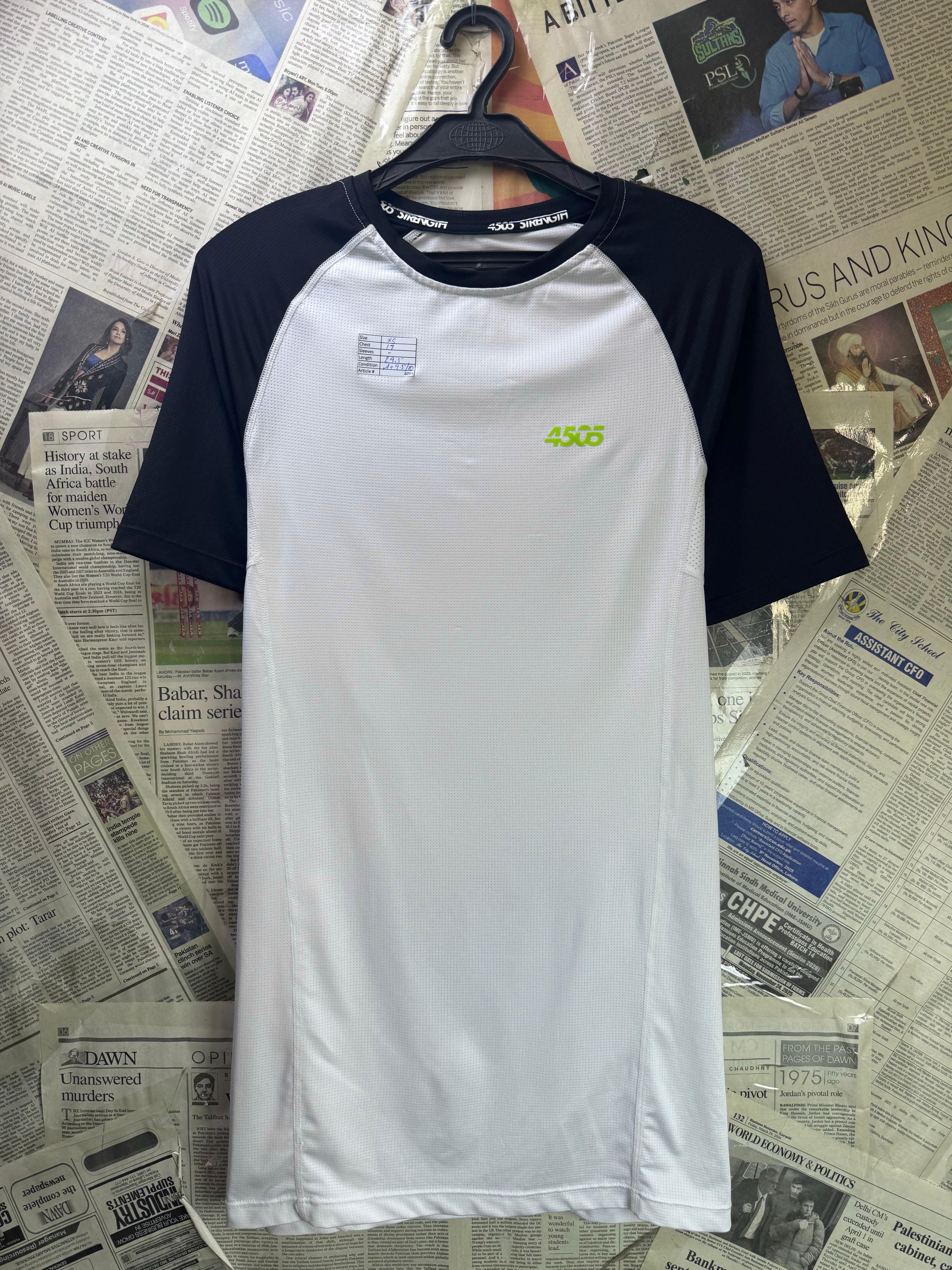 Asos® XS | Chest: 17" | White | Gym T-Shirt | Poly - Elastane | 4094 - Genuine Maal