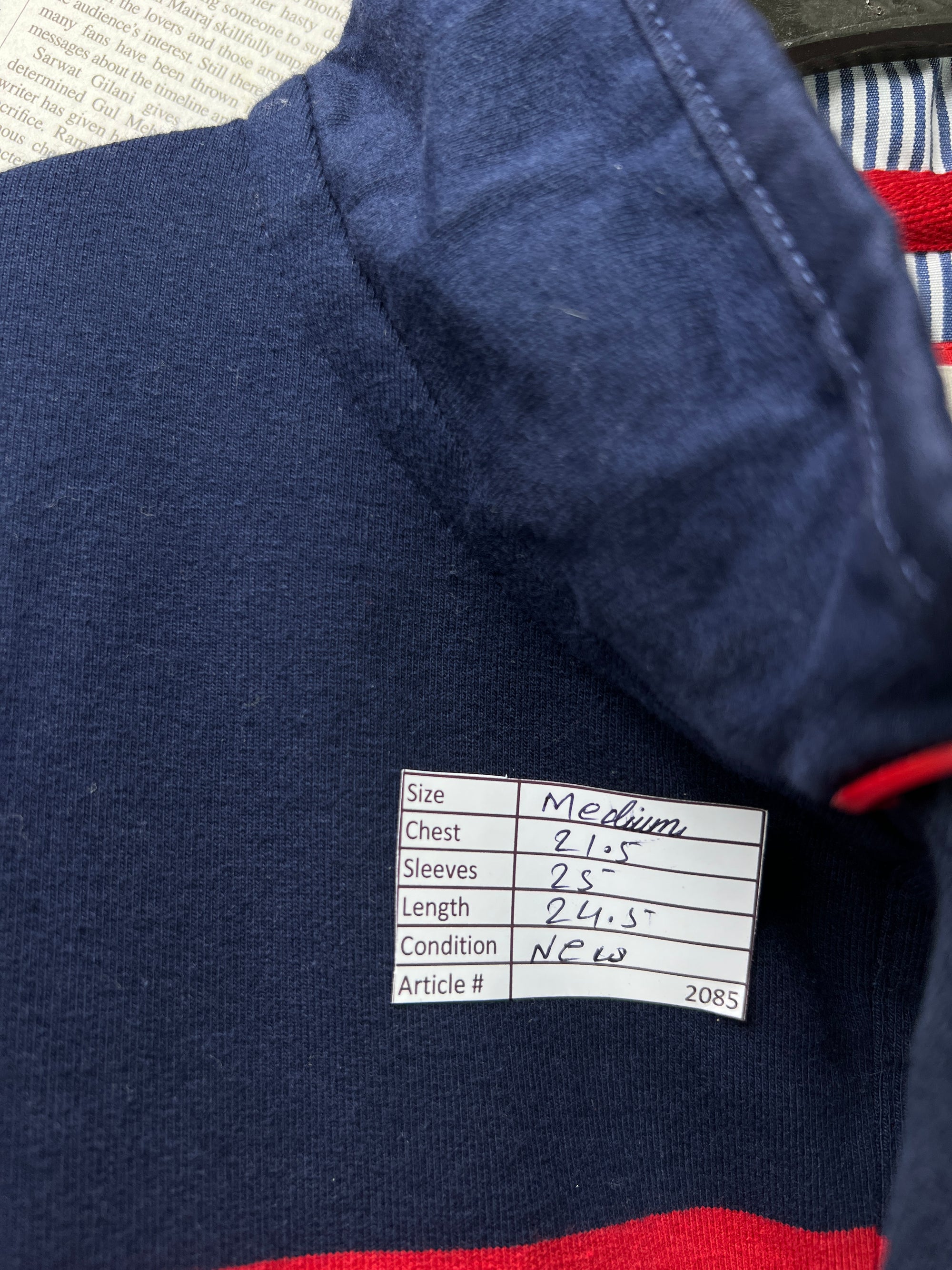 Arctic Storm® Medium | Chest 21.5 | Blue & Red | Mock Neck Pullover | Cotton - Elastane | 2085 - Genuine Maal