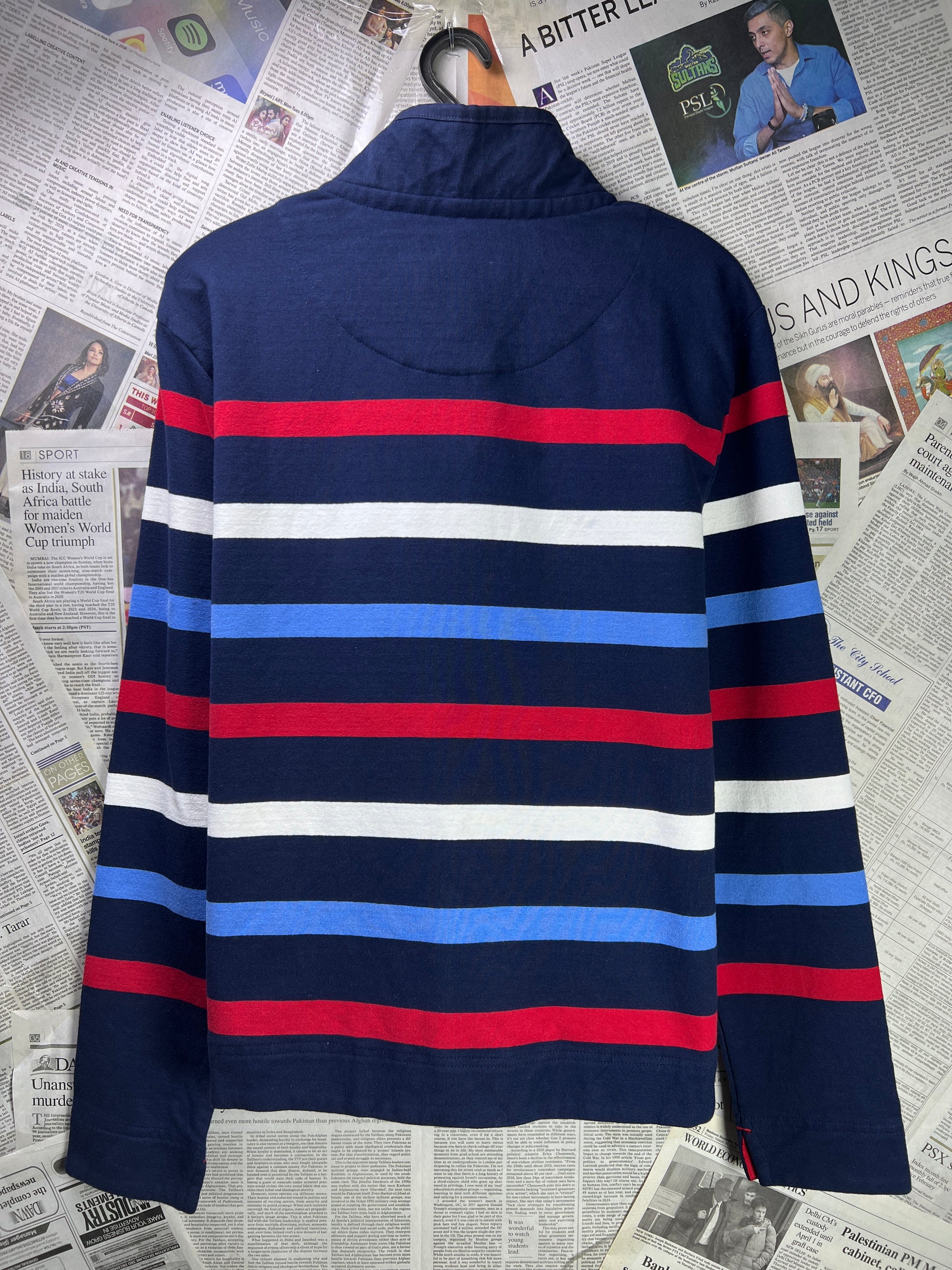 Arctic Storm® Medium | Chest 21.5 | Blue & Red | Mock Neck Pullover | Cotton - Elastane | 2085 - Genuine Maal