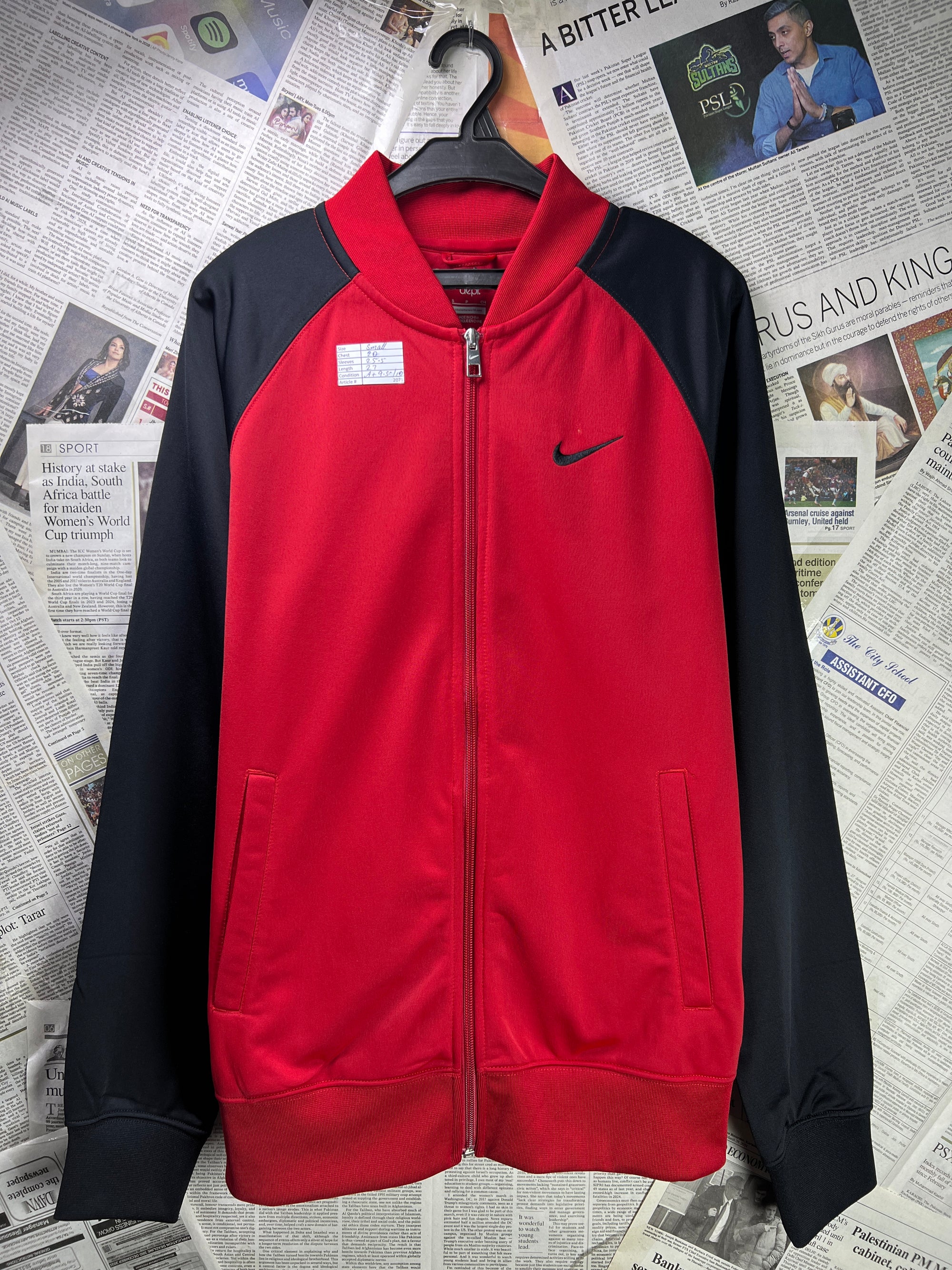 N*ke® Small | Chest: 20" | Red | Bomber Jacket | Poly | 2071 - Genuine Maal