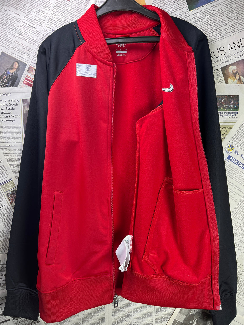 N*ke® Small | Chest: 20" | Red | Bomber Jacket | Poly | 2071 - Genuine Maal