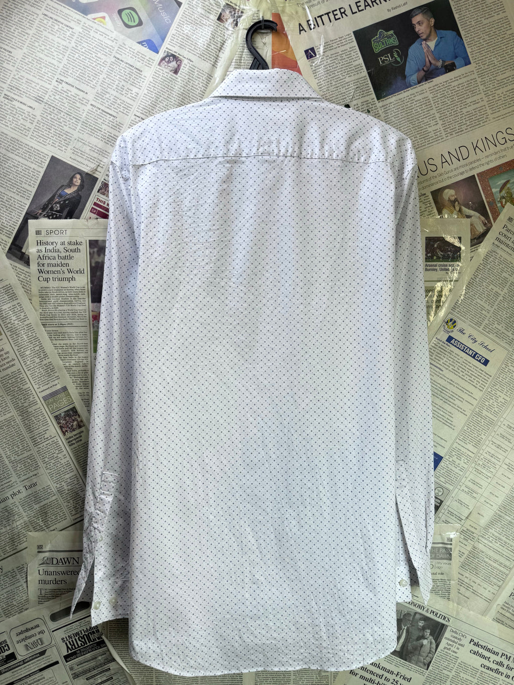 JF® Medium | Chest: 21.5" | White with Print | Shirt | Cotton - Poly - Spandex | 3900 - Genuine Maal