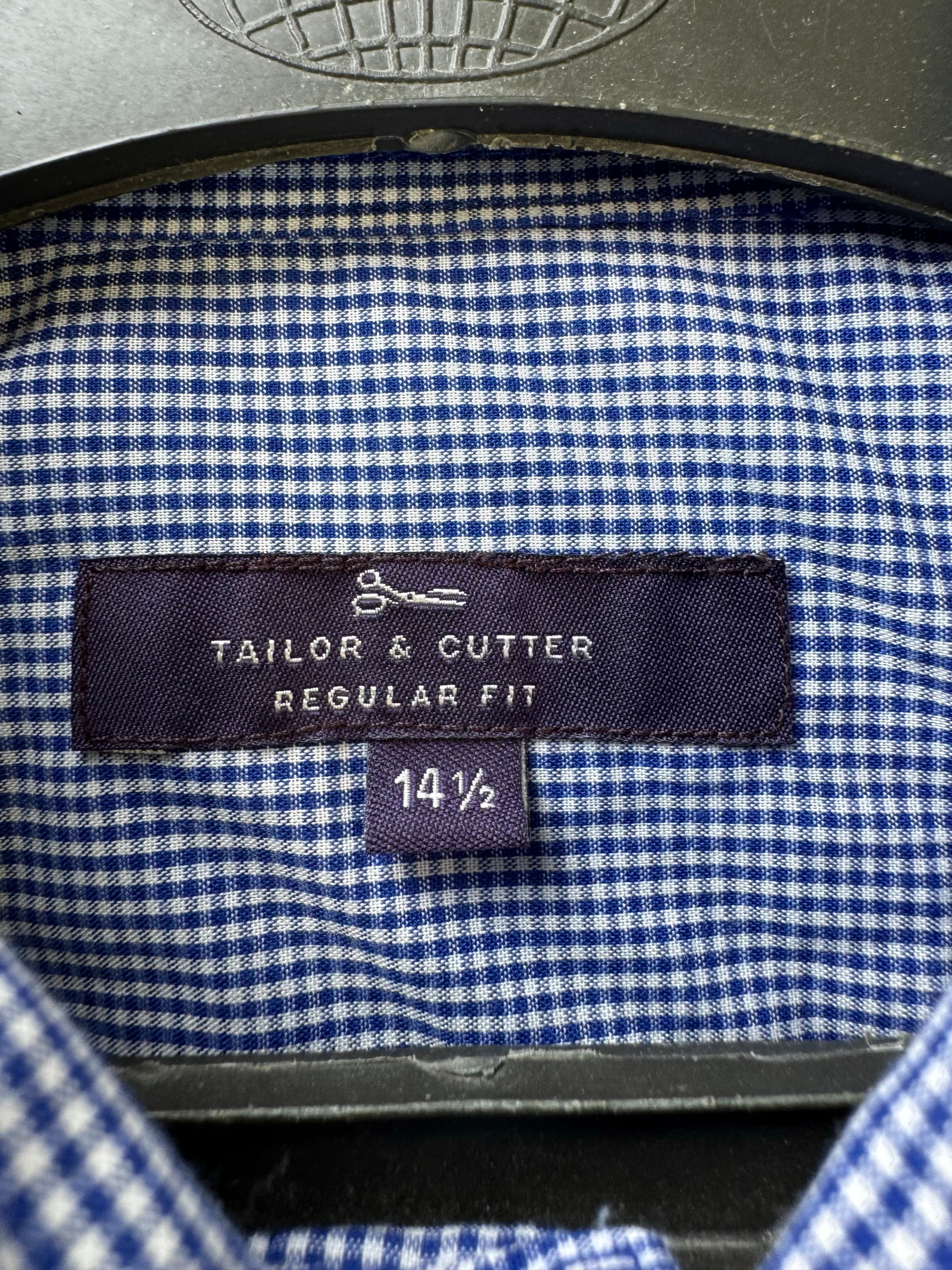 Tailor & Cutter® Small | Chest: 19.5" | Blue Check | 14.5" Shirt | Poly - Cotton | 3901 - Genuine Maal
