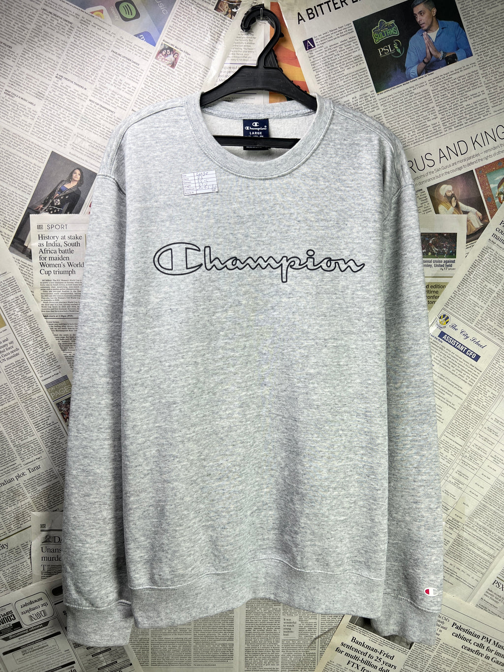 Champion® Large | Chest: 23" | Grey | Sweat Shirt | Cotton - Poly | 2068 - Genuine Maal