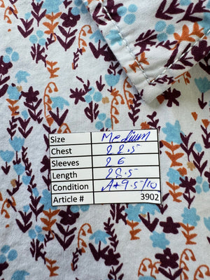 White Stuff® Medium | Chest: 22.5" | Foral | Shirt | Cotton | 3902 - Genuine Maal