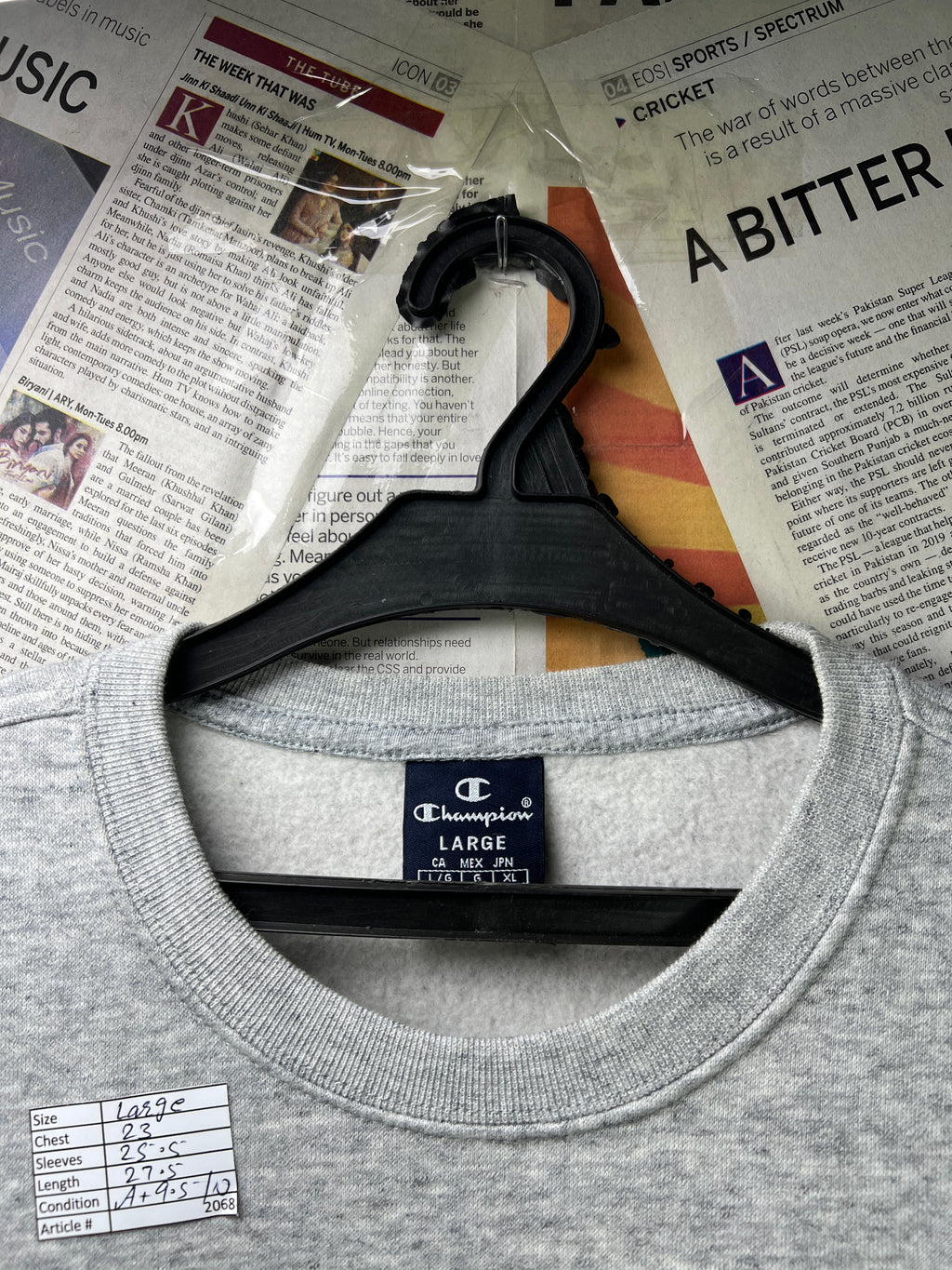 Champion® Large | Chest: 23" | Grey | Sweat Shirt | Cotton - Poly | 2068 - Genuine Maal