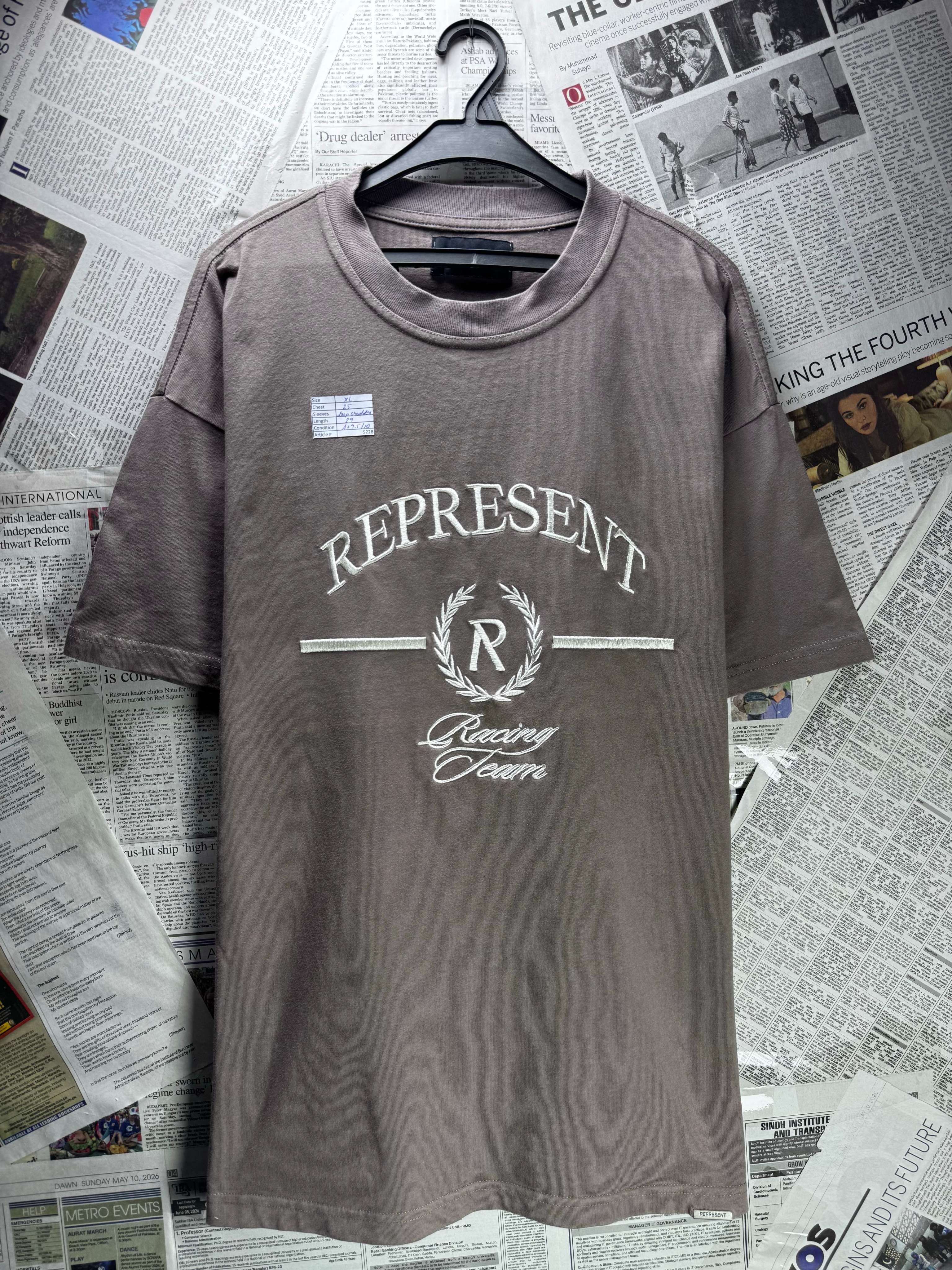 Represent® XL | Chest: 25" | Blue Check | T-Shirt | Cotton | 5228 - Genuine Maal