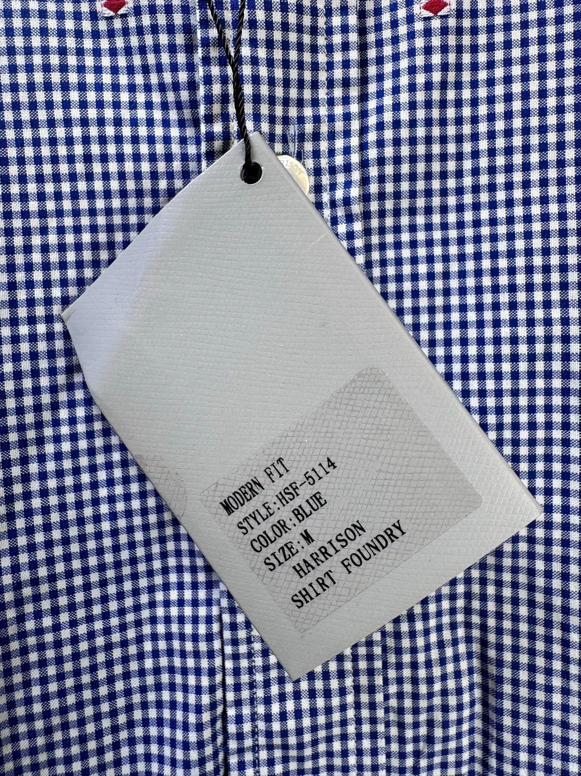 Harrison® Medium | Chest: 22" | Blue Check with Red Dots | Shirt | Cotton | 3904 - Genuine Maal