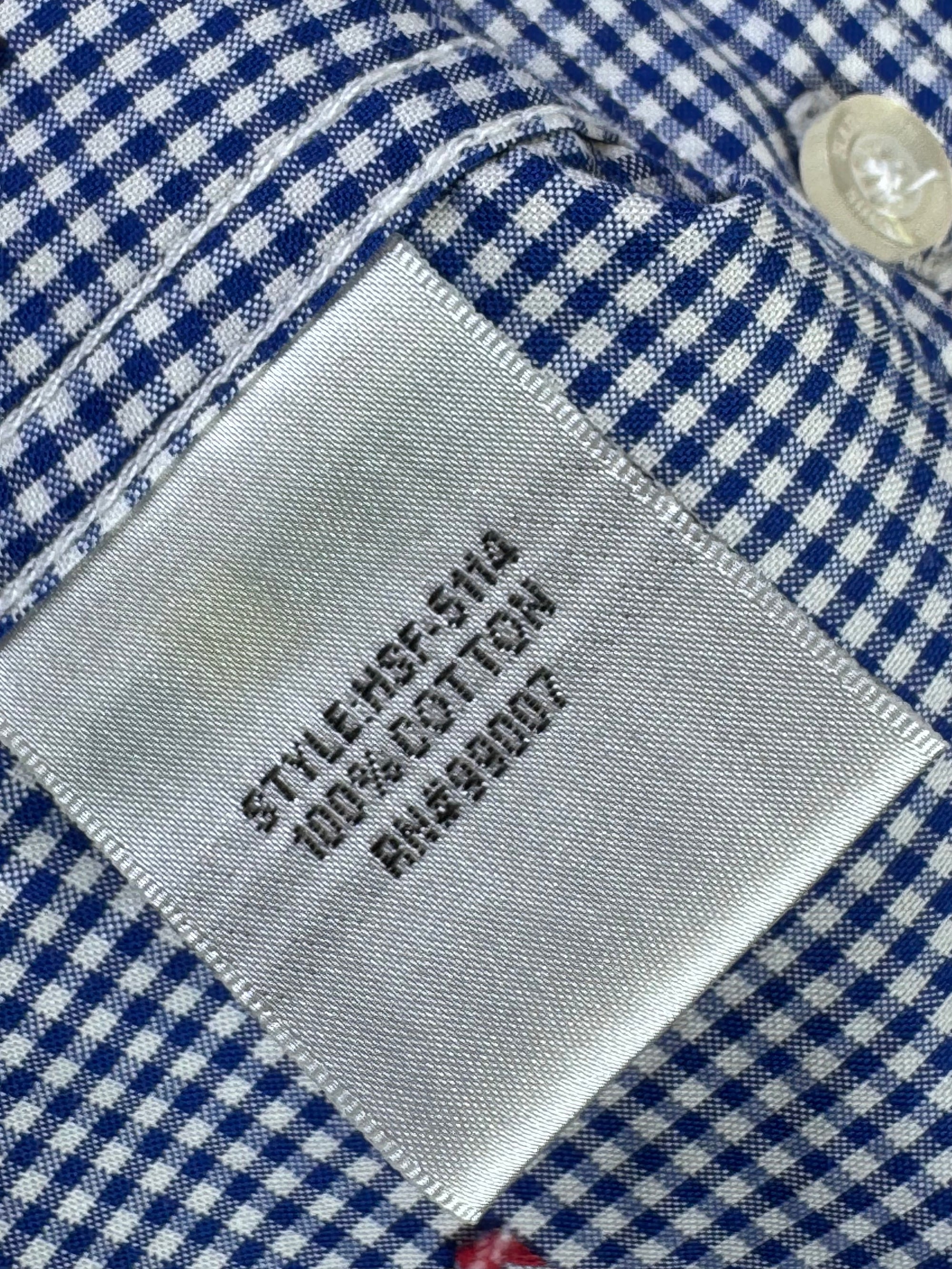 Harrison® Medium | Chest: 22" | Blue Check with Red Dots | Shirt | Cotton | 3904 - Genuine Maal