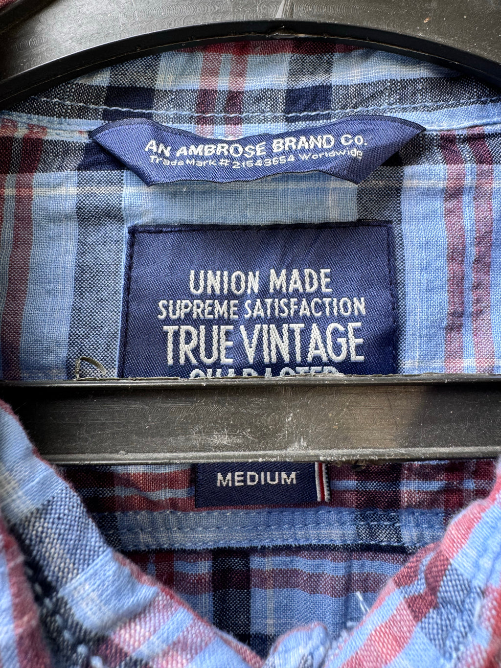 AJ38® Medium | Chest: 21.5" | Blue Plaid | Shirt | Cotton | 3906 - Genuine Maal