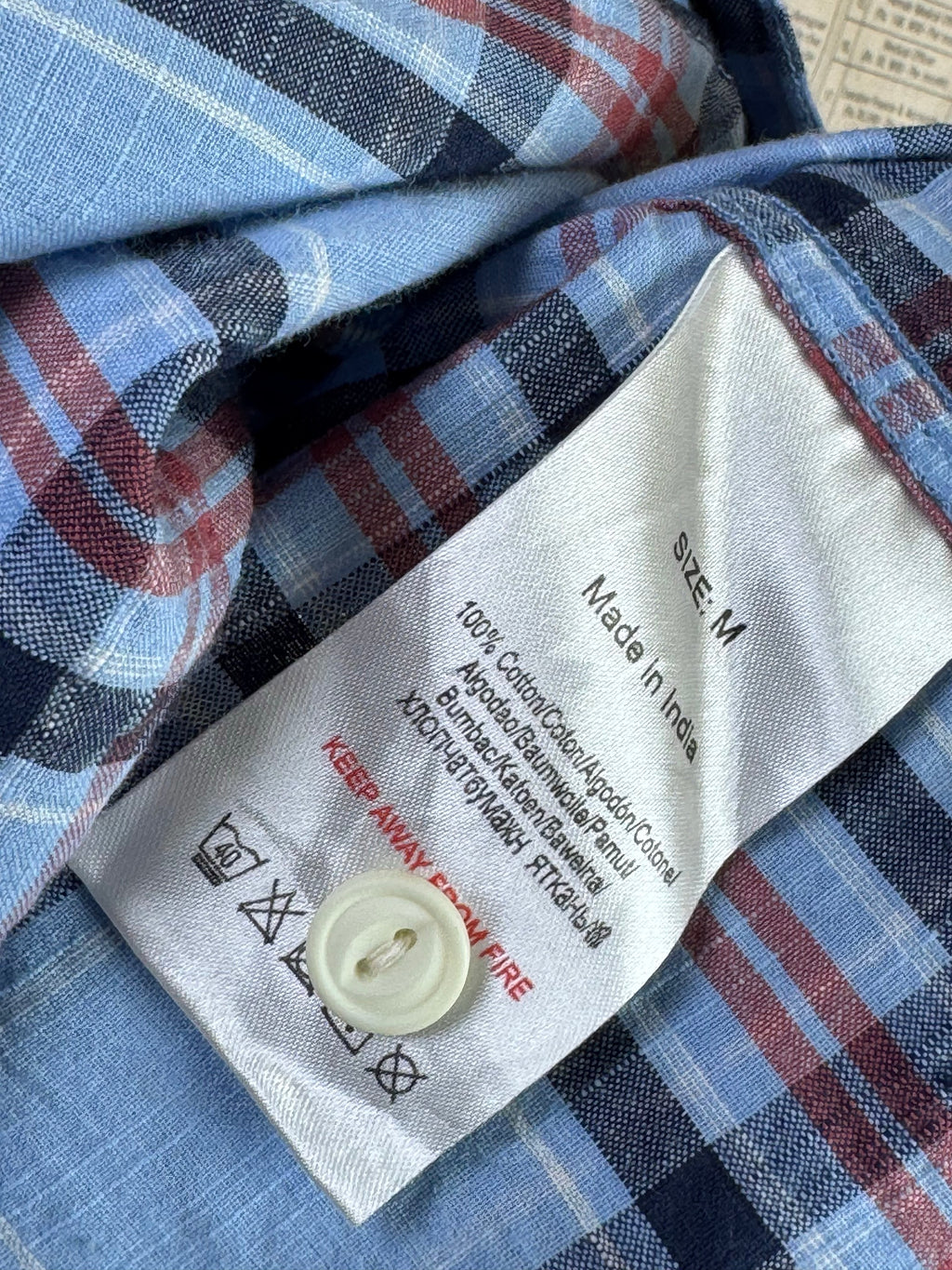 AJ38® Medium | Chest: 21.5" | Blue Plaid | Shirt | Cotton | 3906 - Genuine Maal