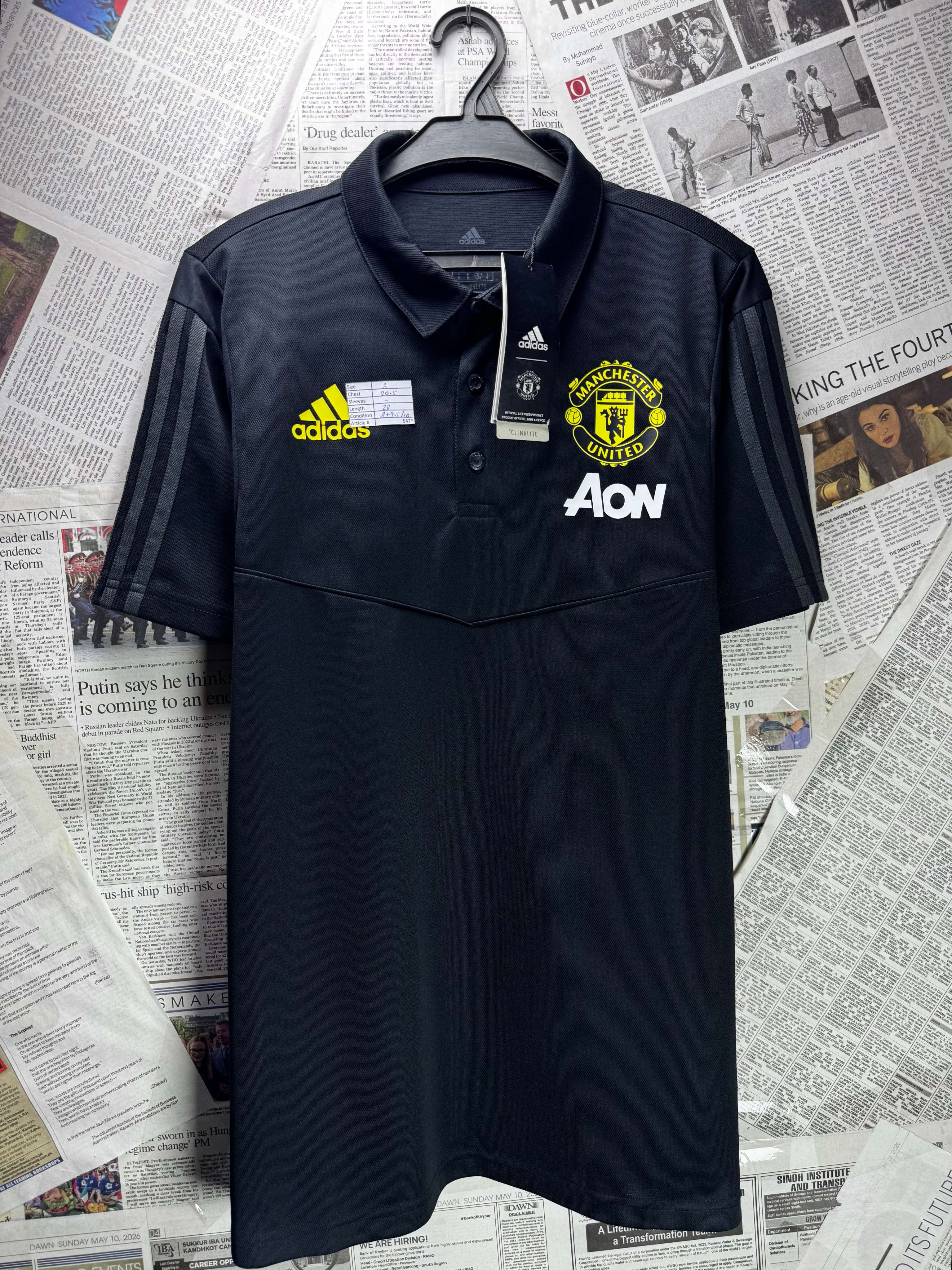 Adi*as® Small | Chest: 20.5" | Manchester United | Sports Football Polo | Polyester | 5429 - Genuine Maal