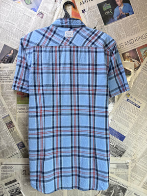 AJ38® Medium | Chest: 21.5" | Blue Plaid | Shirt | Cotton | 3906 - Genuine Maal