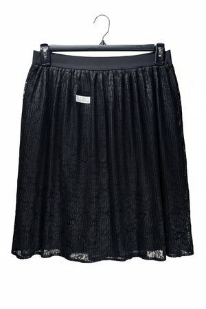 ® Waist: 32" | Floral Lace Motif Jet Black | Mini Skirt | B8 - 3074 - Genuine Maal
