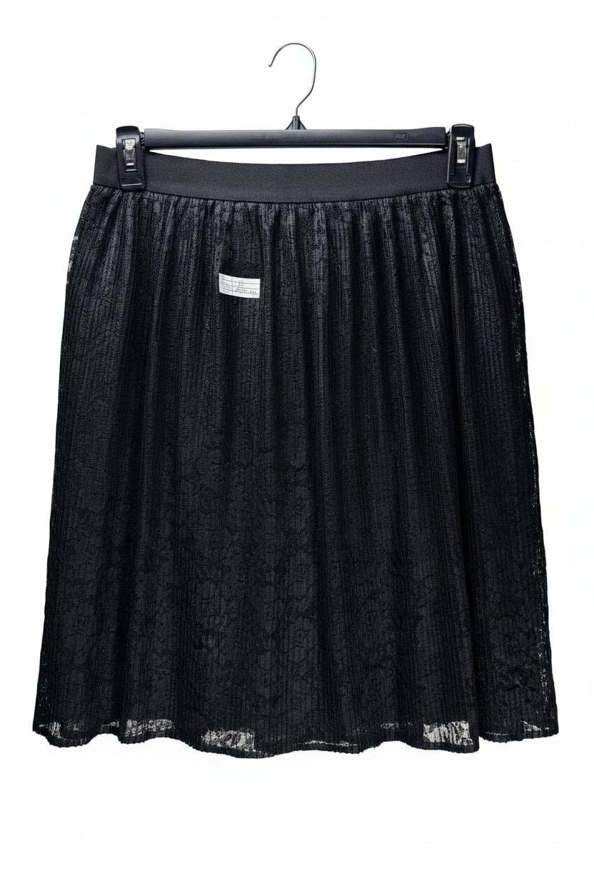 ® Waist: 32" | Floral Lace Motif Jet Black | Mini Skirt | B8 - 3074 - Genuine Maal
