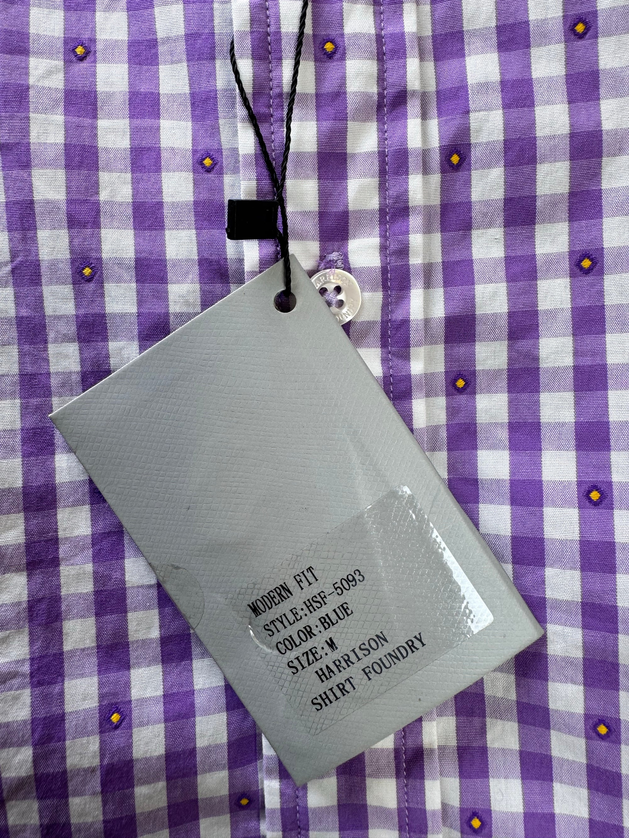 Harrison® Medium | Chest: 22.5" | Violet Check with dots | Shirt | Cotton | 4233 - Genuine Maal