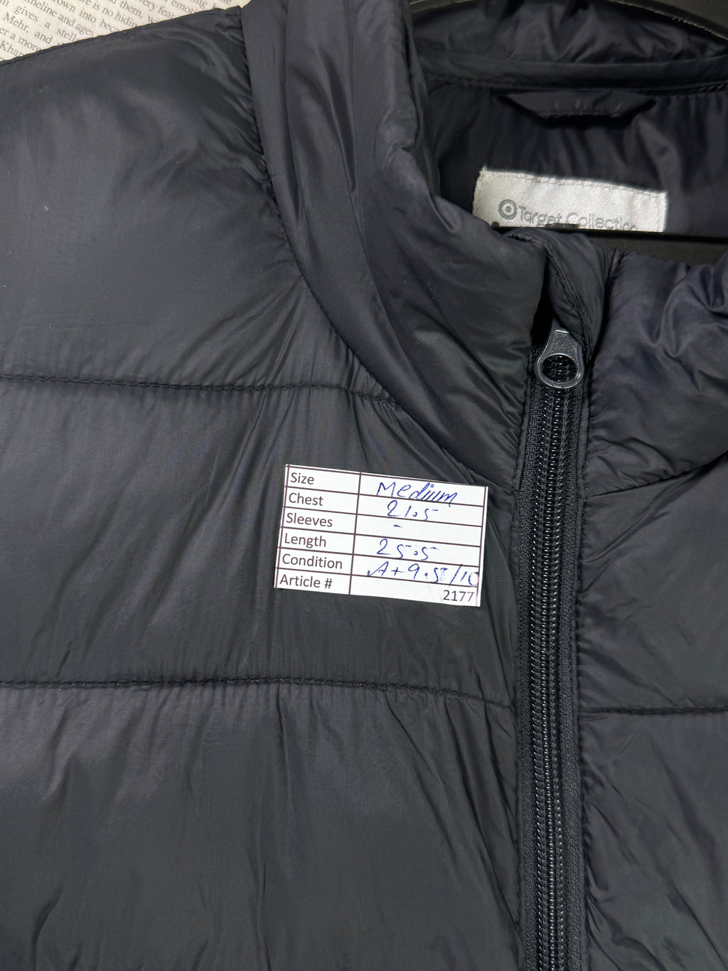 Target® Medium | Chest: 21.5" | Black | Sleeveless Puffer Jacket | Filling: Polyester | 2177 - Genuine Maal
