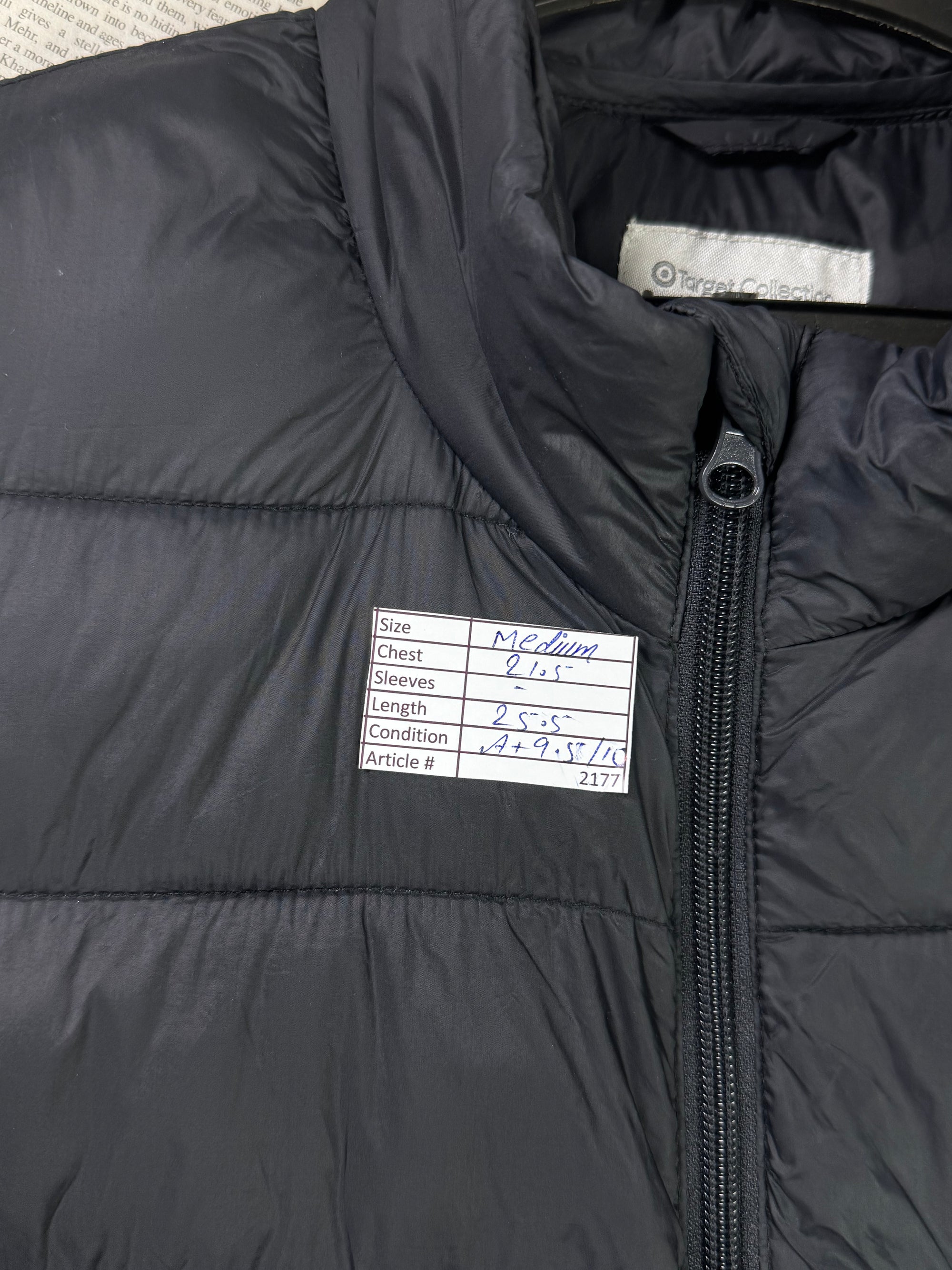 Target® Medium | Chest: 21.5" | Black | Sleeveless Puffer Jacket | Filling: Polyester | 2177 - Genuine Maal