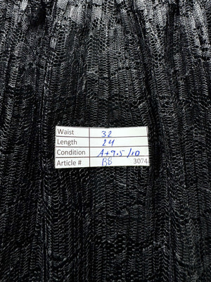 ® Waist: 32" | Floral Lace Motif Jet Black | Mini Skirt | B8 - 3074 - Genuine Maal