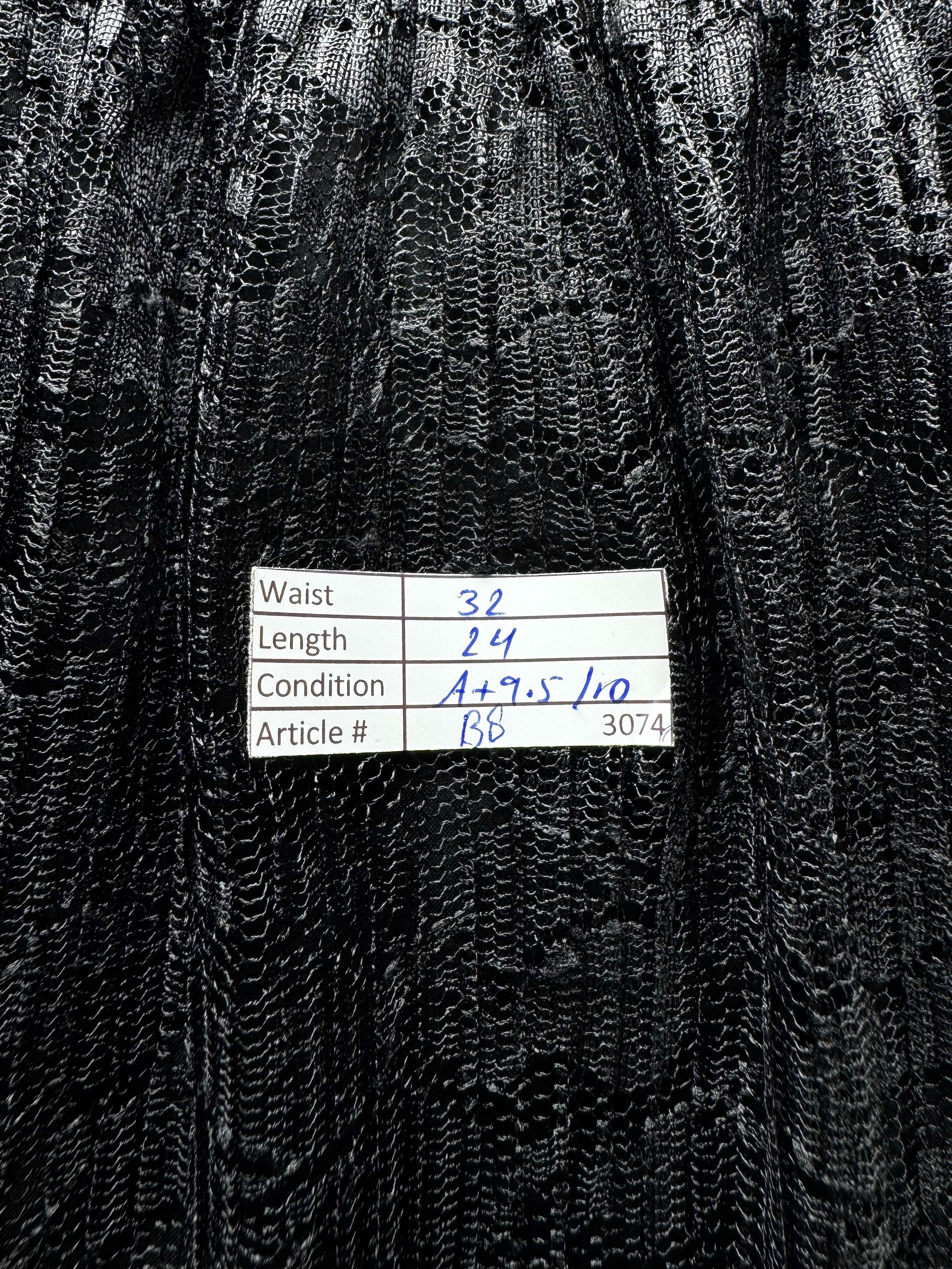 ® Waist: 32" | Floral Lace Motif Jet Black | Mini Skirt | B8 - 3074 - Genuine Maal