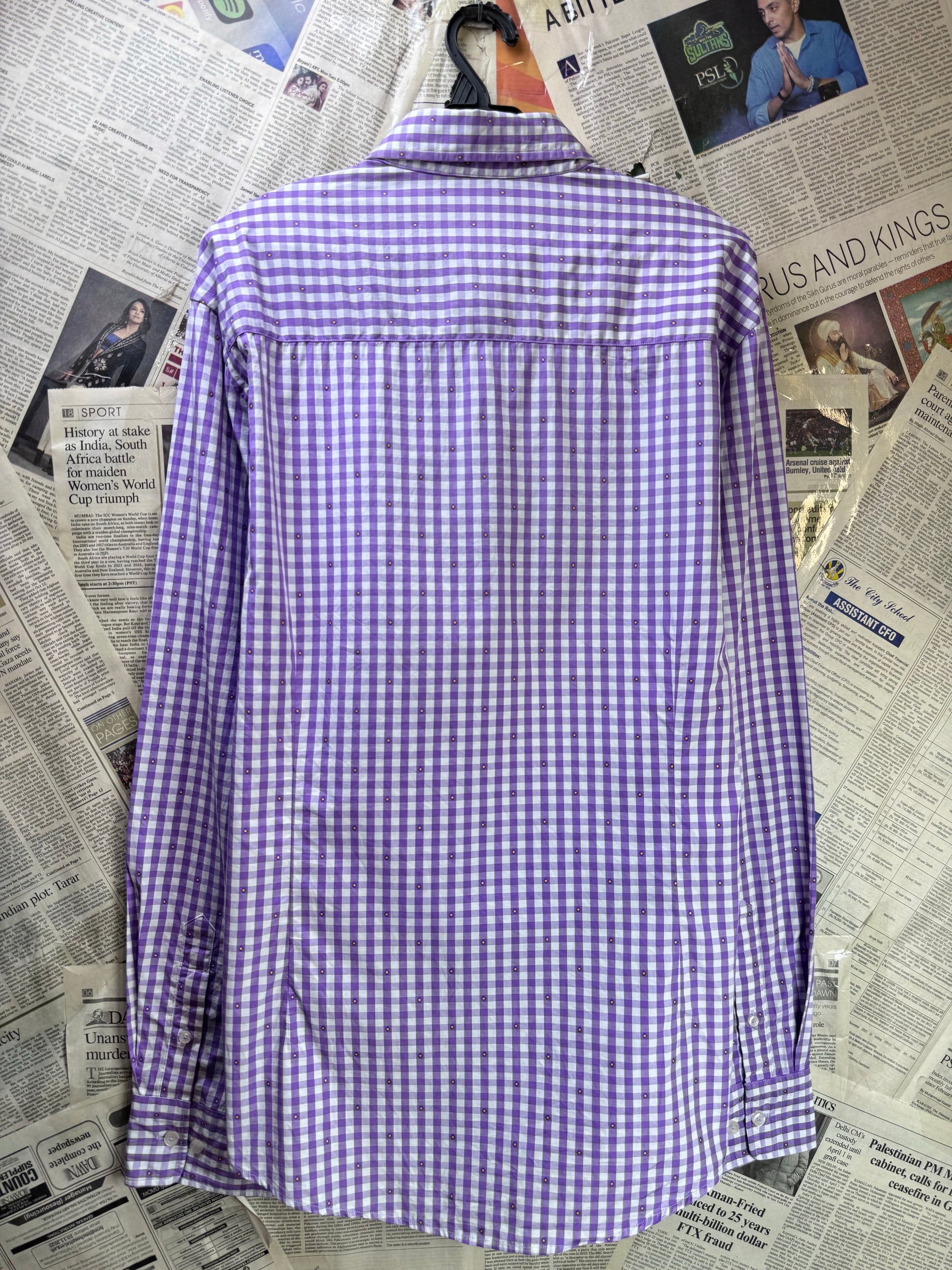Harrison® Medium | Chest: 22.5" | Violet Check with dots | Shirt | Cotton | 4233 - Genuine Maal